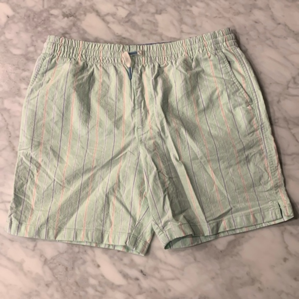 Vineyard Vines boys pull-on short, mint sprig Oxford ,size 18